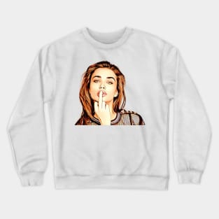 Girl with middle finger Crewneck Sweatshirt